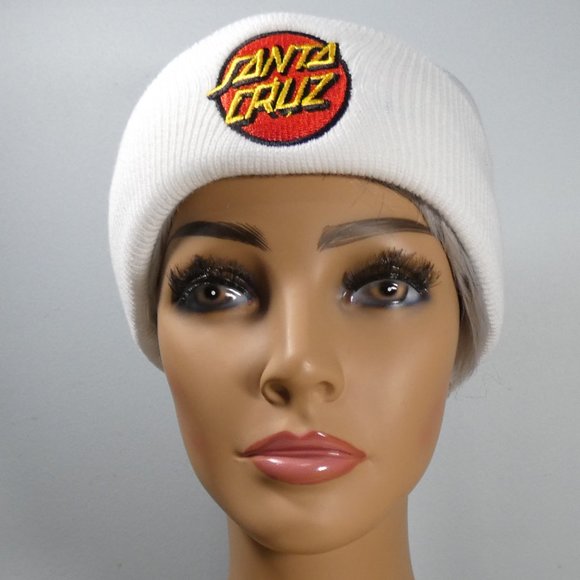 White knit beanie cap with Santa Cruz logo - Picture 2 of 8